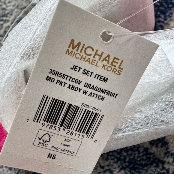 Michael Kors Medium Crossbody Bag Handbag Purse Messenger Shoulder Dragonfruit - Picture 10 of 10